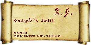 Kostyák Judit névjegykártya